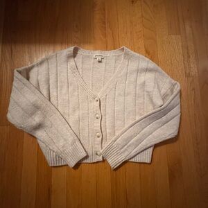 Elegant Women's Beige Cardigan Sweater
